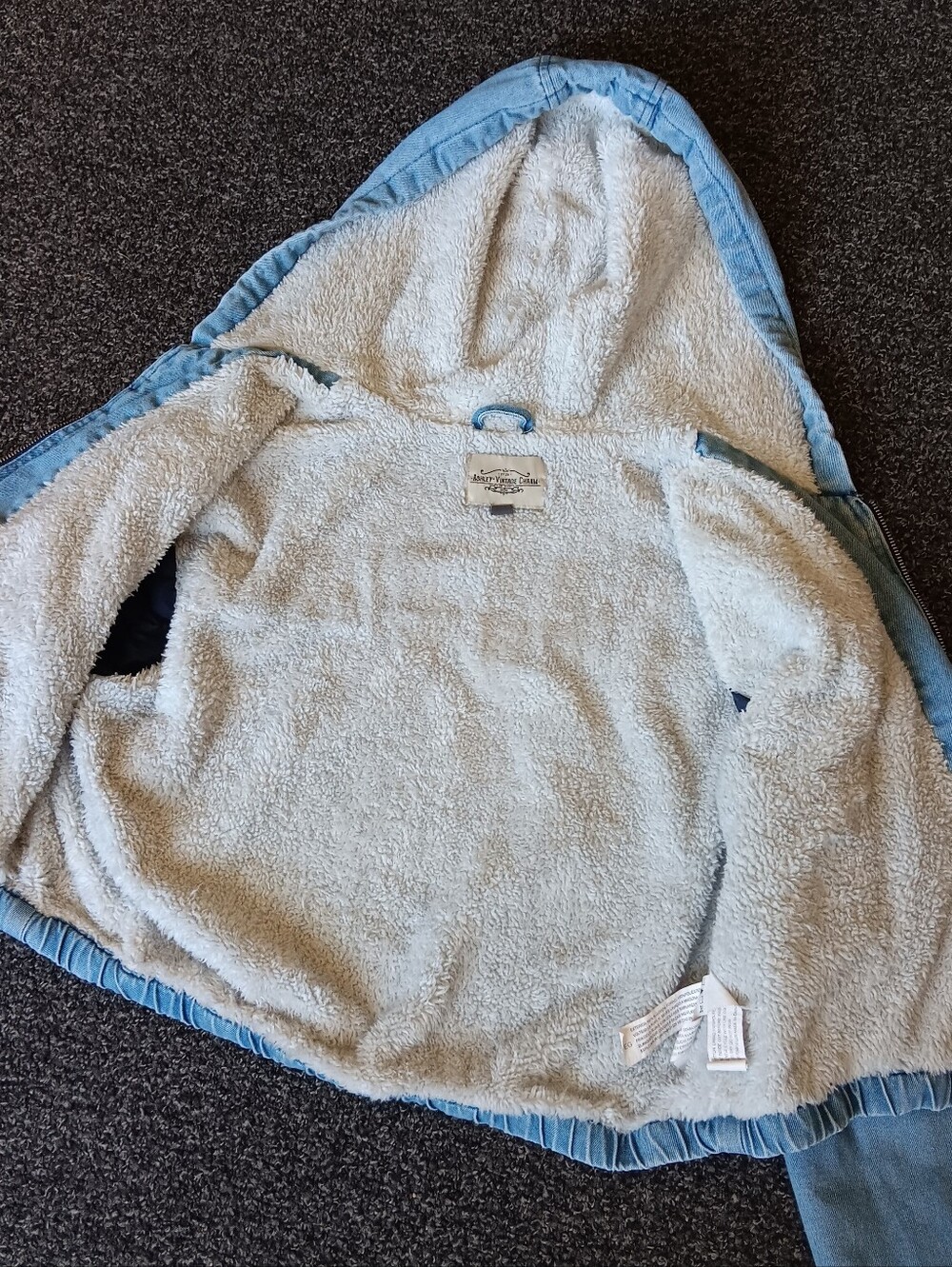 Ashley Vintage Charm Lined Cropped Denim Jacket, Full Zip Womens XL Extra Large - Picture 4 of 10